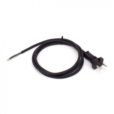 KABEL ZASILAJĄCY GUMA 2x1mm 3m Z WTYKIEM